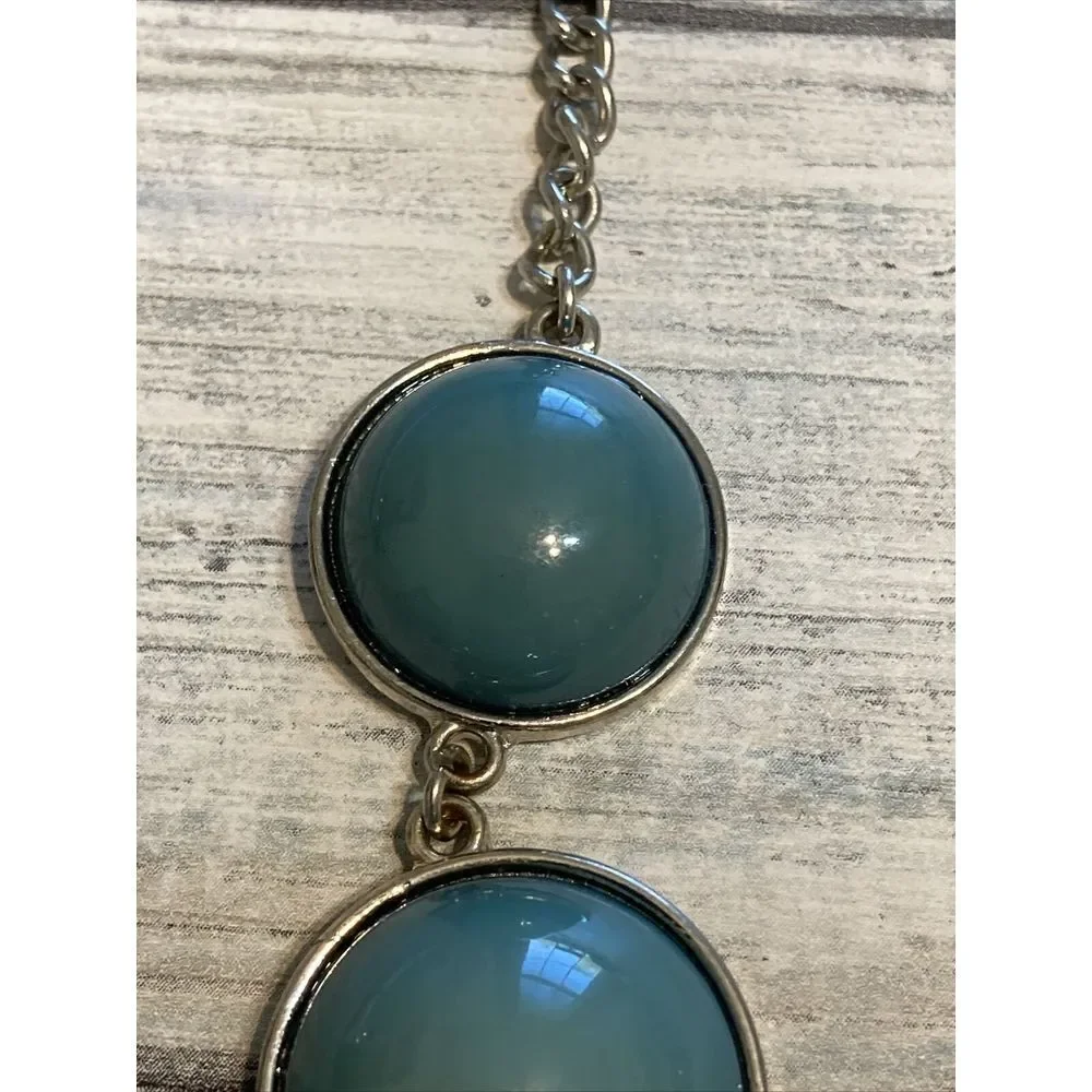 Banana Republic BR Necklace Statement Gold Tone Green Teal‎ 18